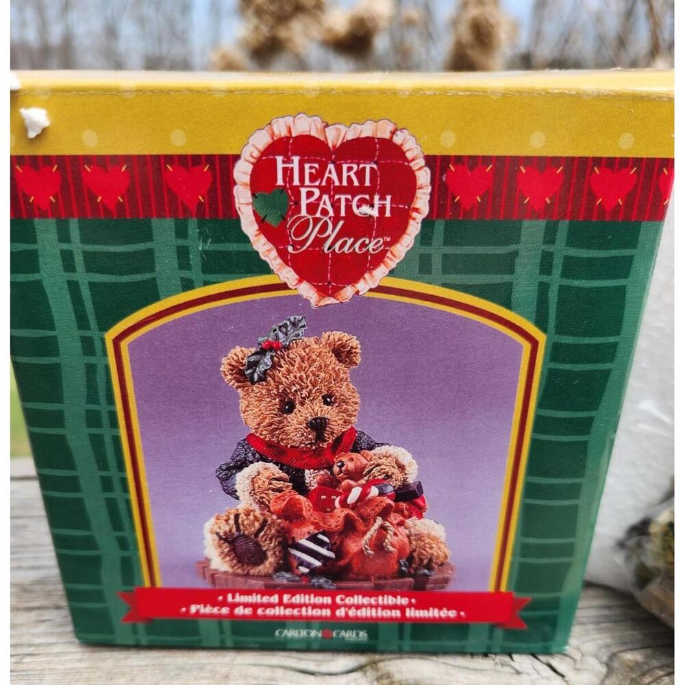 Heart Patch Place Bear with Toy Bag Figurine Limited Edition Carlton Cards